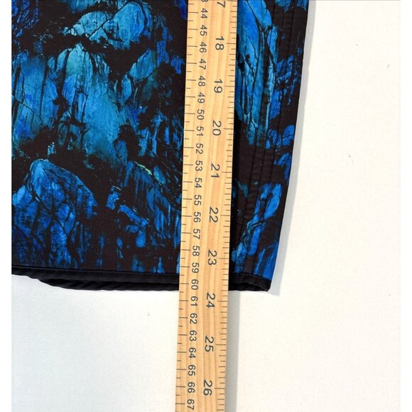 ZARA Blue Abstract Neoprene Pencil Skirt Medium | Stretch Bodycon Office - Picture 9 of 10
